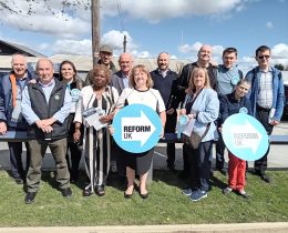 Enfield Reform UK candidates pictured in Crews Hill