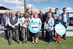 Enfield Reform UK candidates pictured in Crews Hill