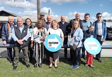 Enfield Reform UK candidates pictured in Crews Hill