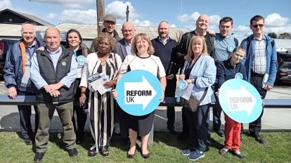 Enfield Reform UK candidates pictured in Crews Hill