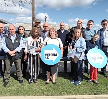 Enfield Reform UK candidates pictured in Crews Hill