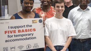 Supporters of the 'Fix the Five Basics' campaign