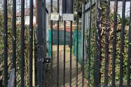 The locked gate between Westminster Drive and Broomfield Avenue
