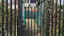 The locked gate between Westminster Drive and Broomfield Avenue