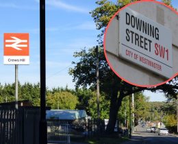 Crews Hill and (inset) Downing Street