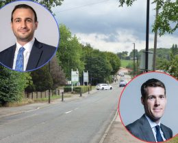 Crews Hill with (inset left) council leader Alessandro Georgiou and (inset right) housing minister Matthew Pennycook