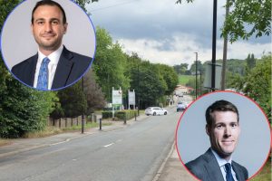 Crews Hill with (inset left) council leader Alessandro Georgiou and (inset right) housing minister Matthew Pennycook