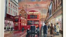 Painting of Enfield Town in the 1950s, by Bill Simpson