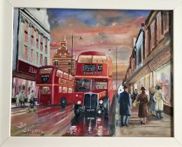 Painting of Enfield Town in the 1950s, by Bill Simpson