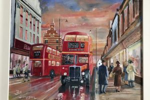 Painting of Enfield Town in the 1950s, by Bill Simpson