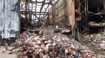 The aftermath of the fire at Tile Kiln Farm in Crews Hill