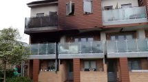 The aftermath of the maisonette fire in Cromie Close, Southgate