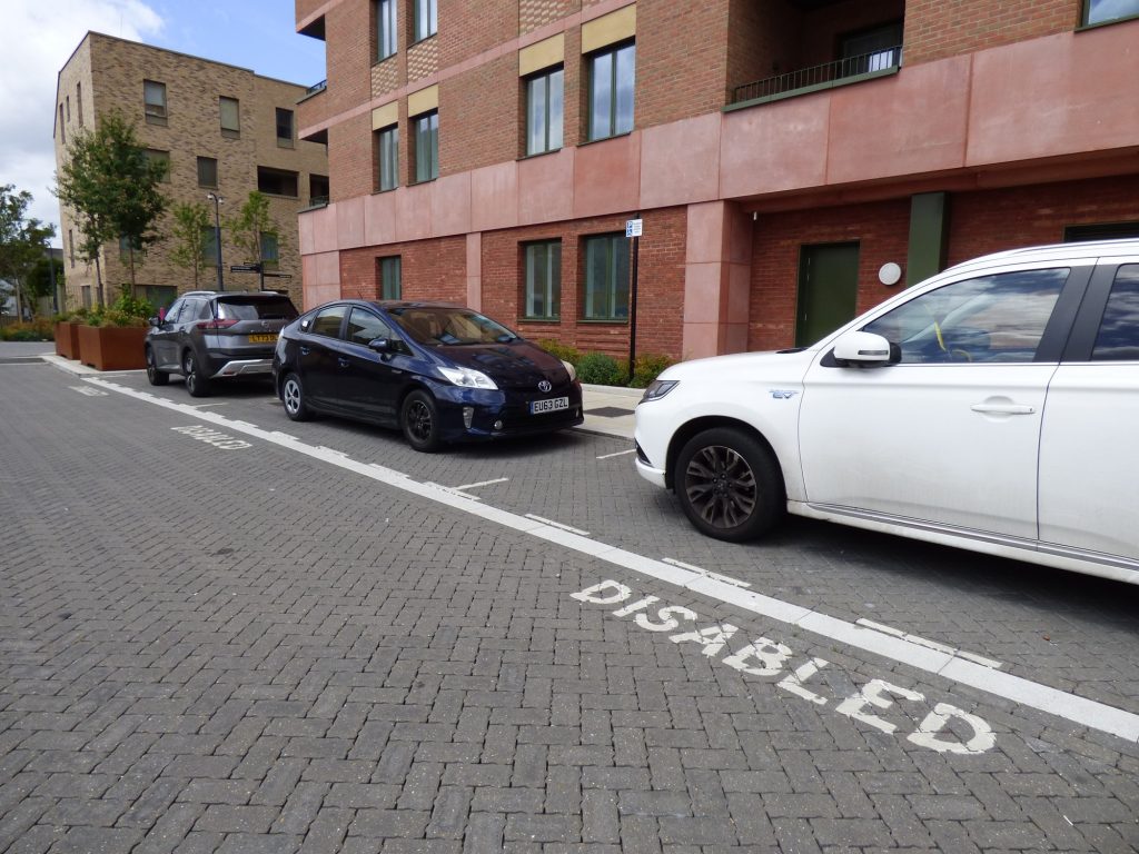 The three disabled parking bays provided for council tenants at Meridian Water are not enough for the number of Blue Badge holders living there