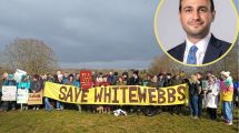 Save Whitewebbs campaigners and (inset) council leader Alessandro Georgiou