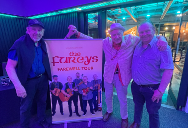 The Fureys (Eddie left and George right) with Mick McDonagh (centre)