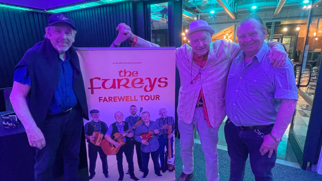 The Fureys (Eddie left and George right) with Mick McDonagh (centre)