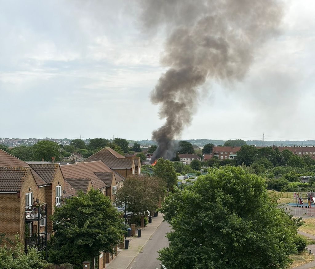 The fire at Barrowfield Allotments last week