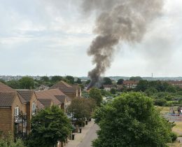 The fire at Barrowfield Allotments last week