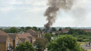 The fire at Barrowfield Allotments last week
