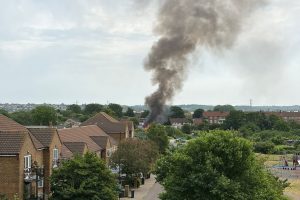 The fire at Barrowfield Allotments last week