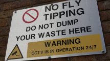 A sign warning against fly-tipping