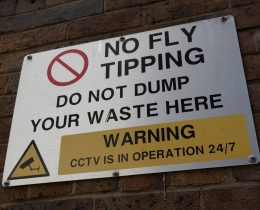 A sign warning against fly-tipping