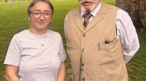 Enfield North MP Feryal Clark (left) with Rick Jewell (right)