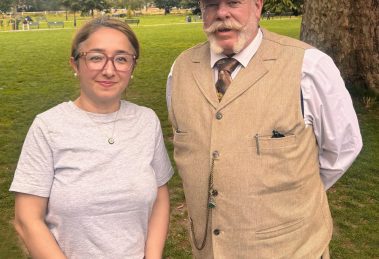 Enfield North MP Feryal Clark (left) with Rick Jewell (right)