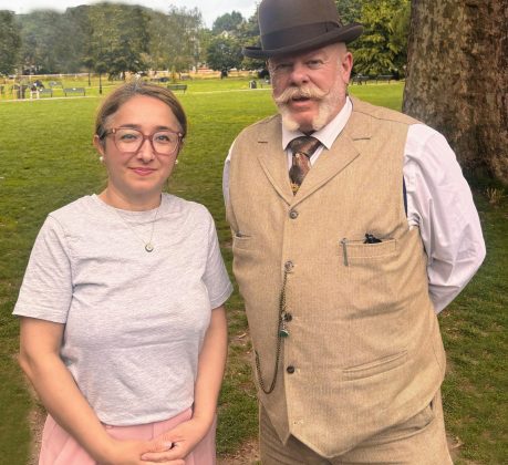 Enfield North MP Feryal Clark (left) with Rick Jewell (right)
