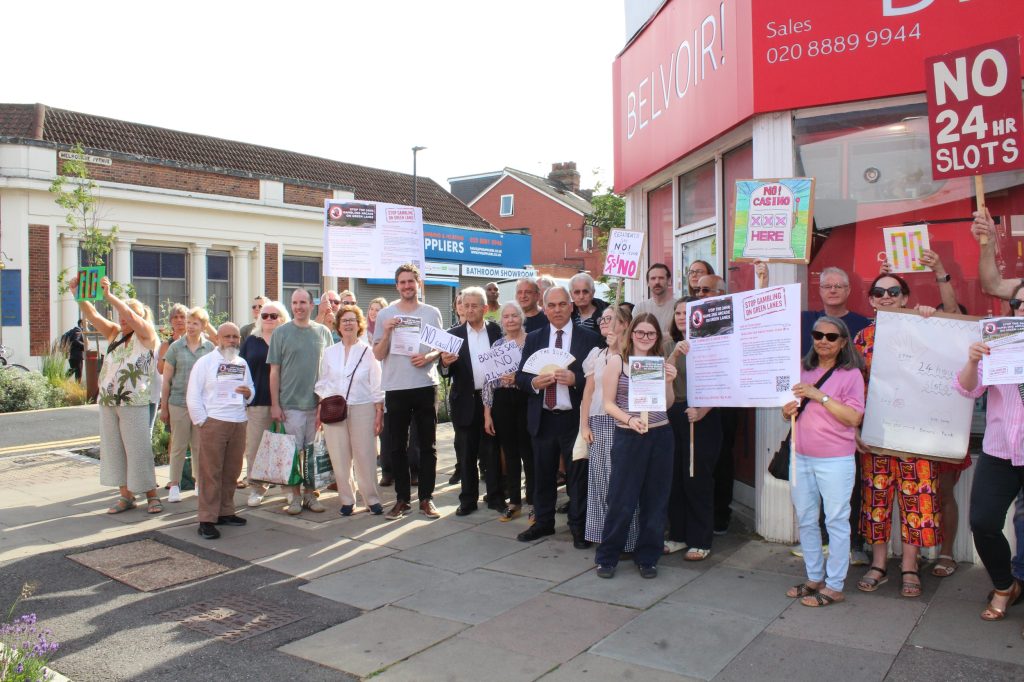The 'Stop the Slots' protest (credit Richard McKeever)