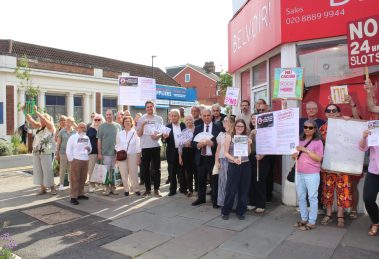 The 'Stop the Slots' protest (credit Richard McKeever)