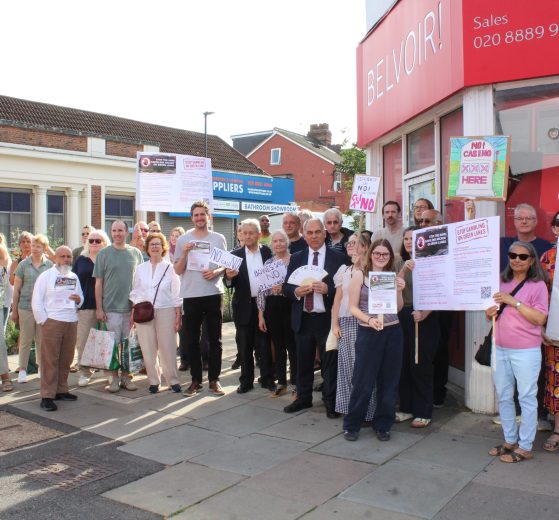 The 'Stop the Slots' protest (credit Richard McKeever)
