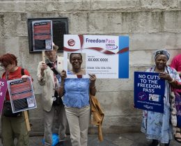 The Freedom Pass protest in London this week (credit Facundo Arrizabalaga/MyLondon)