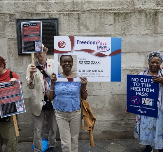 The Freedom Pass protest in London this week (credit Facundo Arrizabalaga/MyLondon)