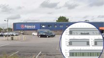 The Range in Brimsdown (credit Google) and (inset) plans for its redevelopment