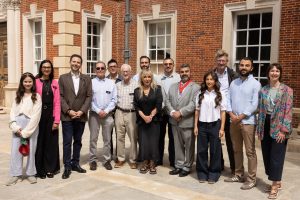 Guests at the opening event for Trent Park House's new café included trustee Helen Lederer and council leader Alessandro Georgiou