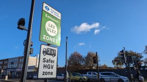 A road sign marking a ULEZ zone