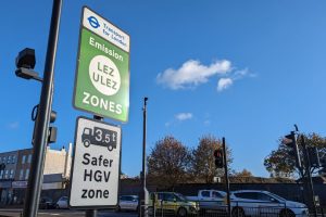 A road sign marking a ULEZ zone