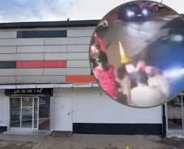 The wedding venue in Princes Road and (inset) a still from CCTV footage of the incident