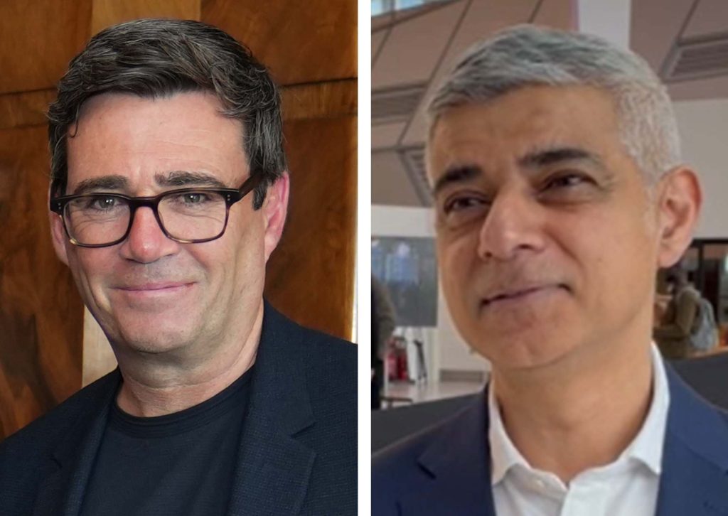 Andy Burnham (left, credit Scottish government) and (right, LDRS image) Sadiq Khan