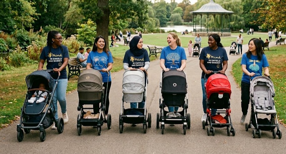 Some parents pushing buggies