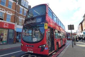 The 121 bus in Enfield Town
