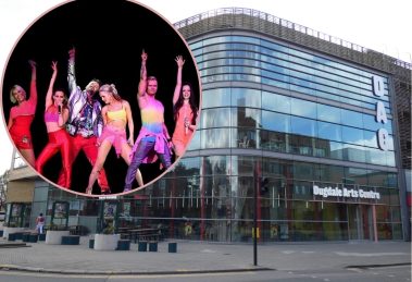 Dugdale Arts Centre and (inset, credit Emily Schievano) S Club 7