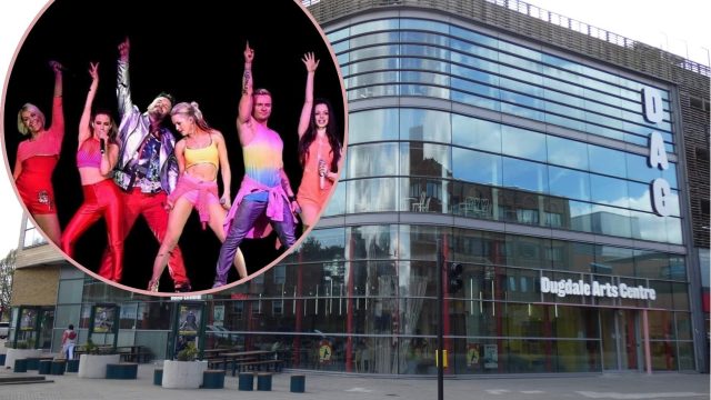 Dugdale Arts Centre and (inset, credit Emily Schievano) S Club 7