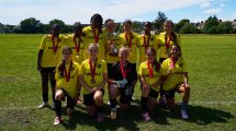 The Enfield Girls Football Youth Games team with their trophy