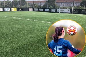 Enfield Rangers' Carterhatch Lane nue and (inset) girls football (credit My Profit Tutor via Unsplash)