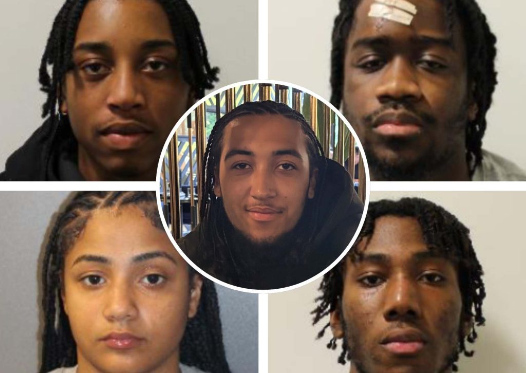 Keanu (centre) was killed by (clockwise from top left) Tayvon Etefia, Eliezer Mbaki, Emmanuel Popoola and Anais King