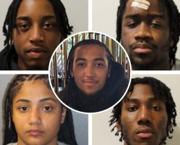 Keanu (centre) was killed by (clockwise from top left) Tayvon Etefia, Eliezer Mbaki, Emmanuel Popoola and Anais King