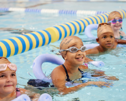 Kids swimming