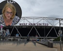 London Stadium and (inset) Lyn Garner